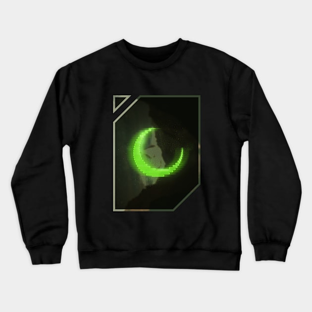 Green neon - electro moon Crewneck Sweatshirt by Ghostlyboo